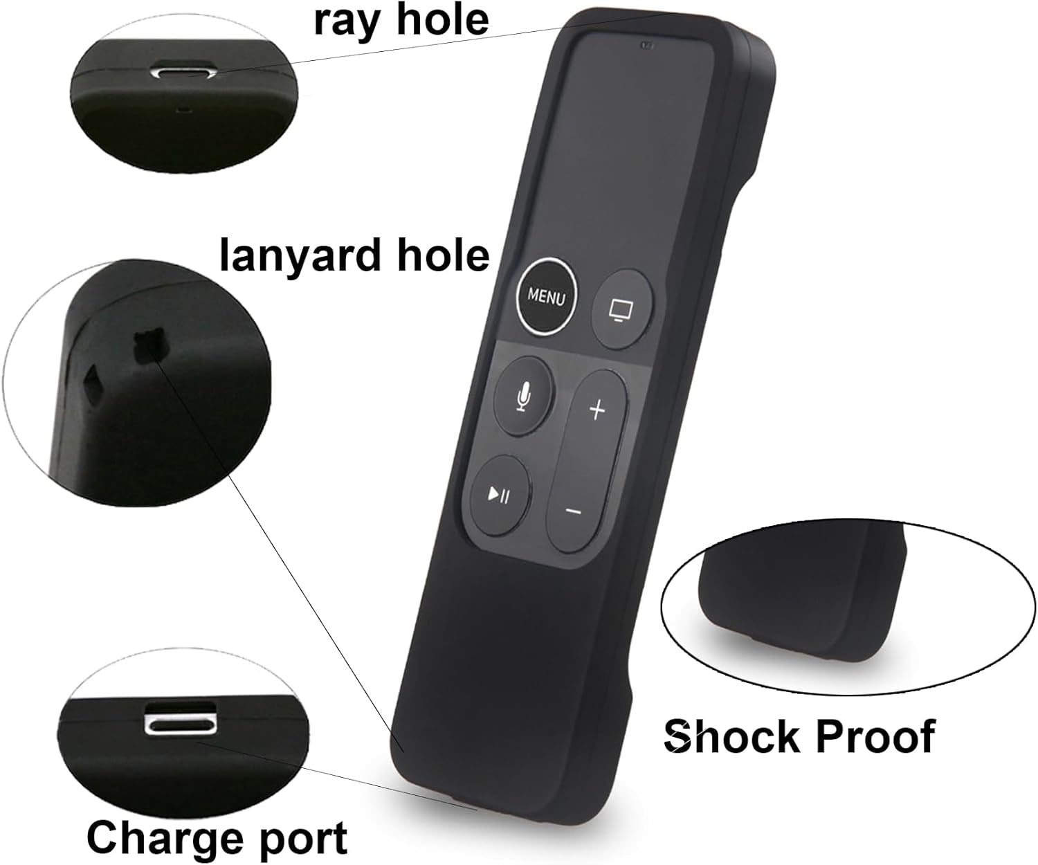 Silicone Case Compatible with Apple TV 4K 4Th 5Th Generation Siri Remote - Anti-Slip Shock Proof Soft Remote Cover Case Compatible with Apple TV 4K 4Th 5Th Gen Siri Remote Controller -Red